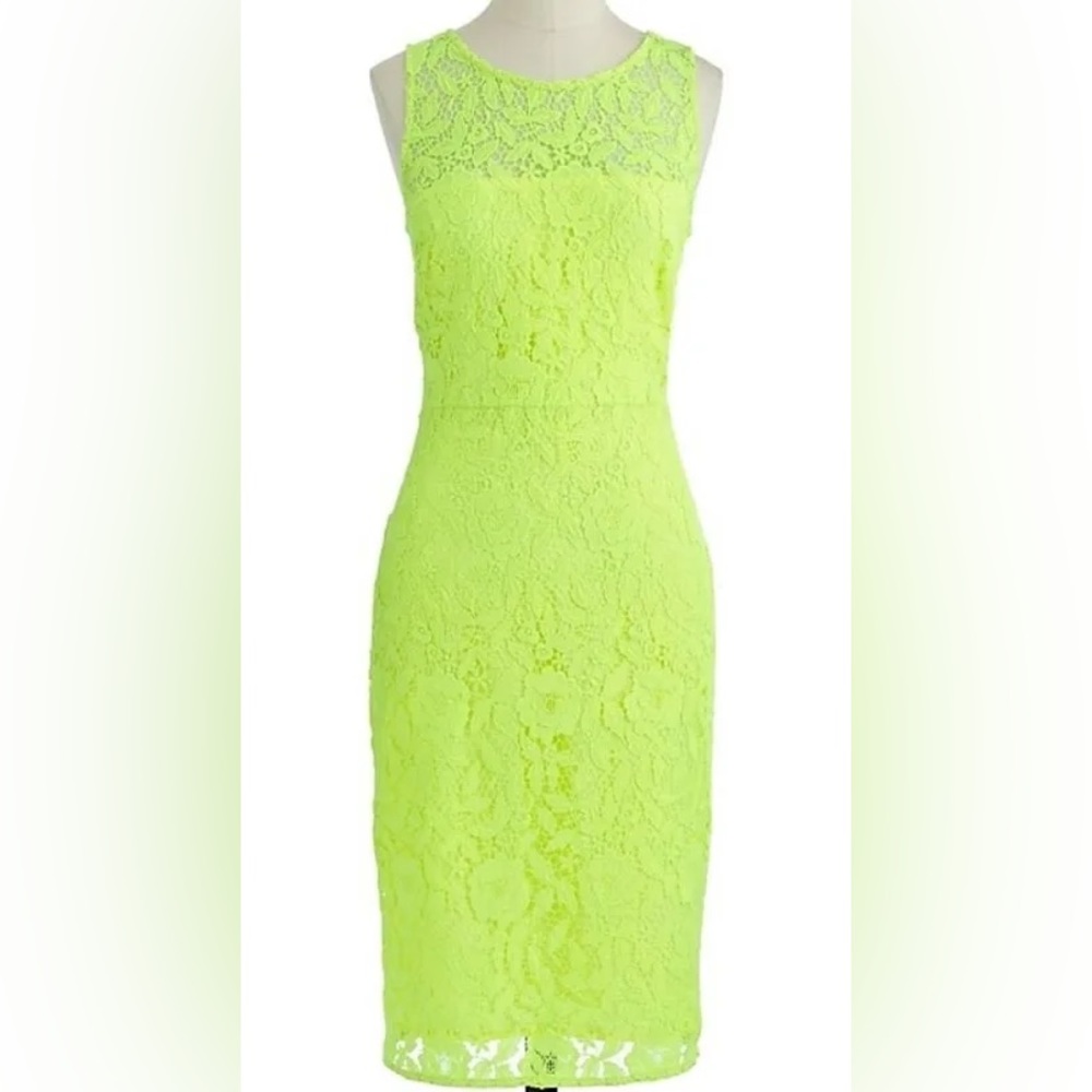 J Crew Collection | Neon Citrus Sheath Dress Sz 0
